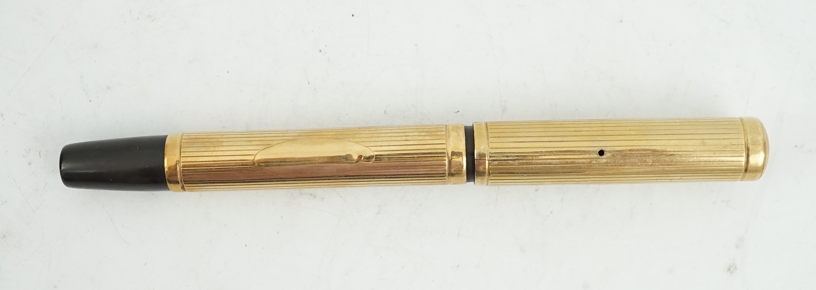 A Waterman 9ct. gold 'FDW' fountain pen